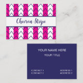Chevron Stripe Roze en White Geometric Pattern Visitekaartje (Voorkant / Achterkant)