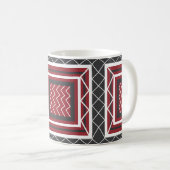 Chevron Stripe Square Gray White Red Geometric Koffiemok (Voorkant rechts)