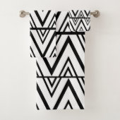 Chevron Stripe Zwart-wit Chevron Stripe Bad Handdoek (Insitu)