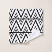 Chevron Stripe Zwart-wit Chevron Stripe Bad Handdoek (Wasdoekje)
