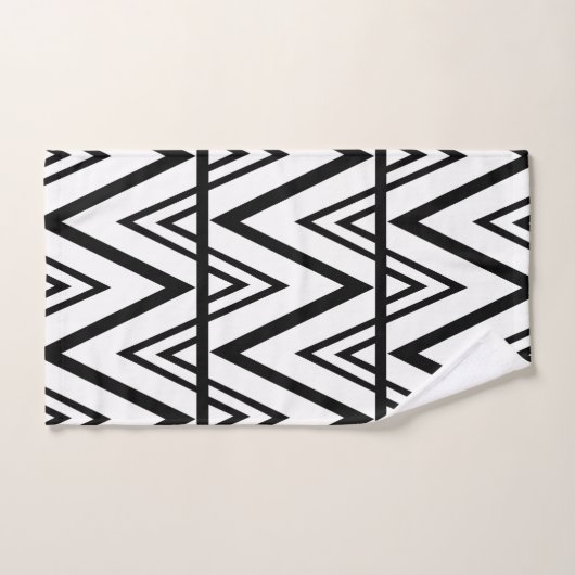 Chevron Stripe Zwart-wit Chevron Stripe Bad Handdoek (Handdoek)