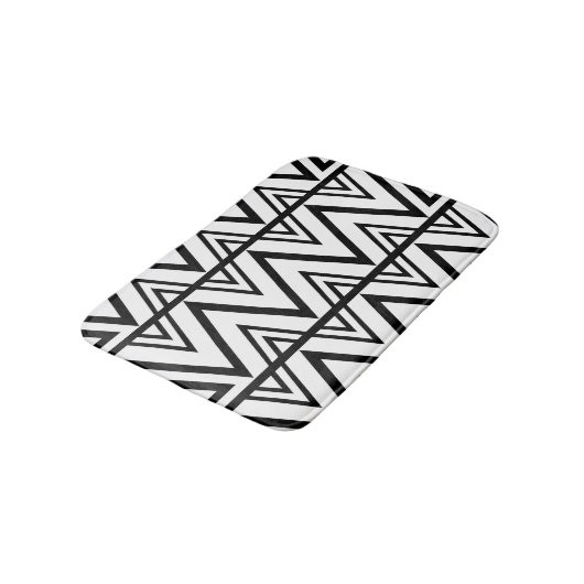 Chevron Stripe Zwart-wit Chevron Stripe Badmat (Gekanteld)