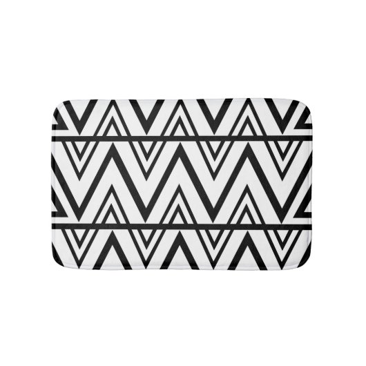 Chevron Stripe Zwart-wit Chevron Stripe Badmat (Voorkant)