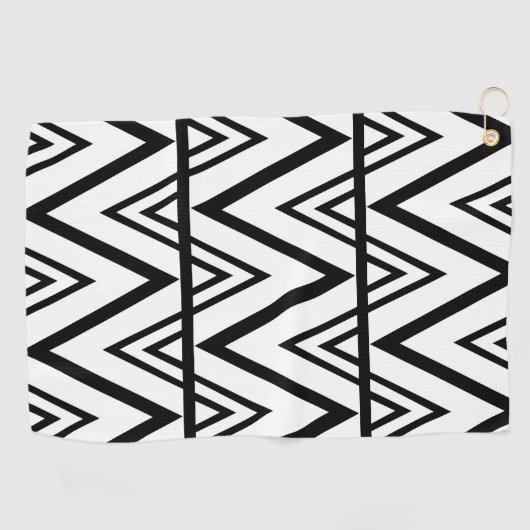 Chevron Stripe Zwart Wit Chevron Stripe Golfhanddoek (Horizontaal)
