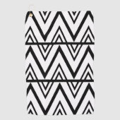 Chevron Stripe Zwart Wit Chevron Stripe Golfhanddoek (Voorkant)