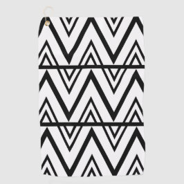 Chevron Stripe Zwart Wit Chevron Stripe Golfhanddoek