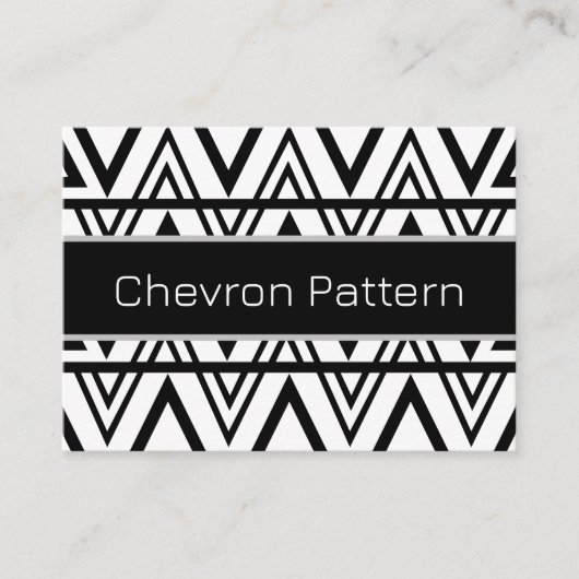 Chevron Stripe Zwart-wit Chevron Stripe Visitekaartje (Voorkant)