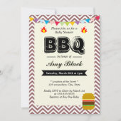Chevron Stripes Baby shower BBQ Party-uitnodiginge Kaart (Voorkant)