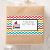 Chevron Stripes Book Label Sticker (Insitu)