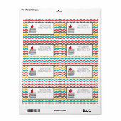 Chevron Stripes Book Label Sticker (Full Sheet)