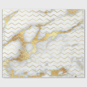 Chevron Stripes Gold Metallic Grey Marble Lines Cadeaupapier (Vlak)