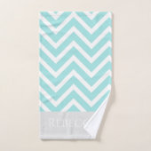 Chevron Stripes Gray Monogram Handdoekset Bad Handdoek (Handdoek)