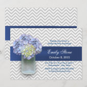 Chevron Stripes Hydrangea Mason Jar Vrijgezellenfe Kaart (Voorkant / Achterkant)