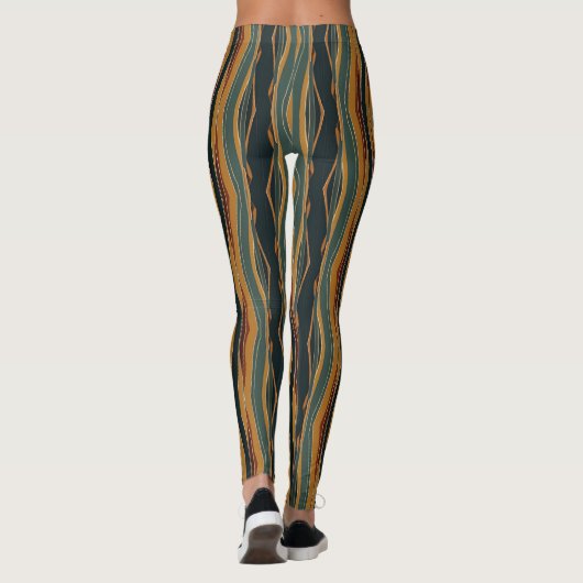 Chevron Stripes in Earth Tones Leggings (Achterkant)