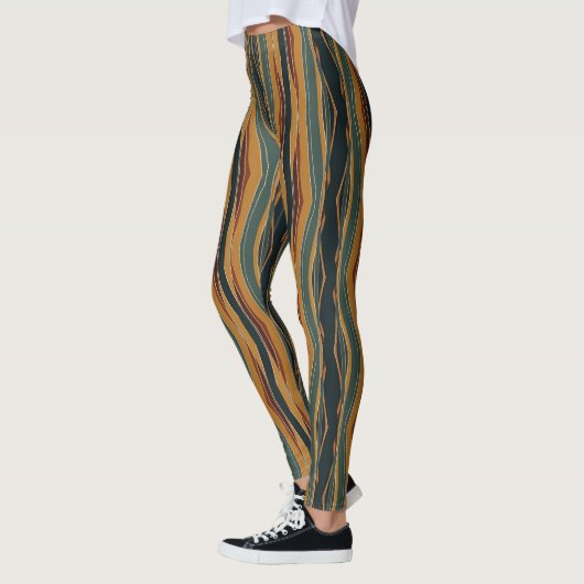 Chevron Stripes in Earth Tones Leggings (Links)