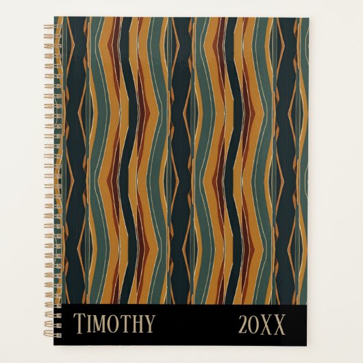 Chevron Stripes in Earth Tones Planner (Voorkant)