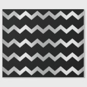 Chevron Stripes Lines Black Gray Silver Cadeaupapier (Vlak)