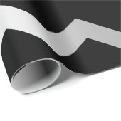 Chevron Stripes Lines Black Gray Silver Cadeaupapier (Rol Hoek)