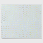 Chevron Stripes Lines Gold Metallic Blue Pastel Cadeaupapier (Vlak)