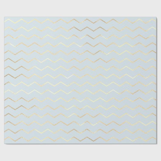 Chevron Stripes Lines Gold Metallic Blue Pastel Cadeaupapier (Vlak)