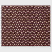 Chevron Stripes Lines Goud Metallic Bourgogne Maro Cadeaupapier (Vlak)
