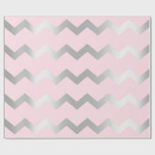Chevron Stripes Lines Pink Gray Silver Cadeaupapier (Vlak)