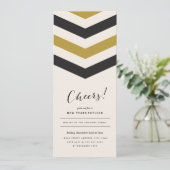 Chevron Stripes New Years Invite Kaart (Staand voorkant)