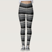 Chevron Stripes op donkergrijs Leggings (Voorkant)