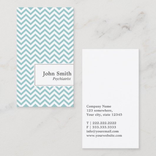 Chevron Stripes Psychiatrist Visitekaartje (Voorkant / Achterkant)