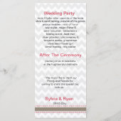 Chevron Stripes, Starfish Mod Beach Wedding Design Programmakaart (Achterkant)
