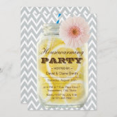 Chevron Stripes Summer Lemonade Housewarming Party Kaart (Voorkant / Achterkant)