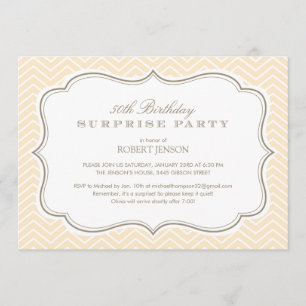Chevron Stripes Surprise Party-uitnodigingen Kaart