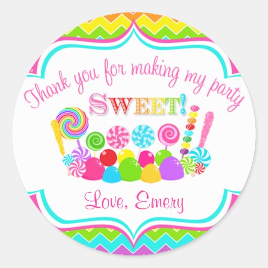 Chevron Sweet Shoppe Sticker (Voorkant)