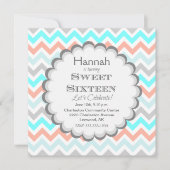 Chevron Sweet Sixteen Verjaardag Uitnodiging (Voorkant)