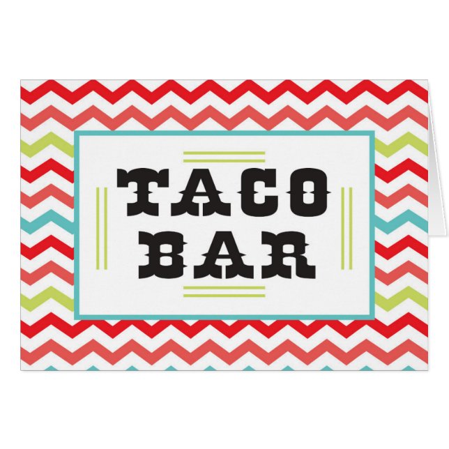 Chevron Taco Bar - tapekaarten (Voorkant Horizontaal)