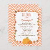 Chevron Thanksgiving Invitaties Kaart (Voorkant / Achterkant)
