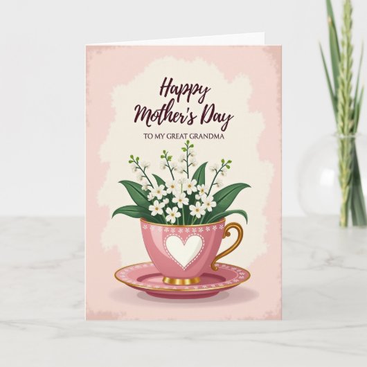 Chevron Thee Bouquet Liefde Kaart (Voorkant)