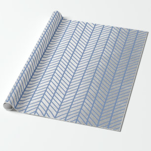 Chevron Tiffany Ocean Blue Gray Silver Navy VIP Cadeaupapier