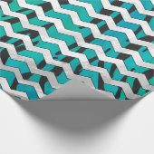Chevron Tiger Black en Blauwgroen afdrukken Cadeaupapier (Hoek)