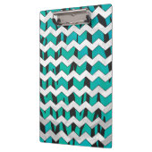 Chevron Tiger Black en Blauwgroen afdrukken Klembord (Links)