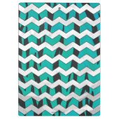 Chevron Tiger Black en Blauwgroen afdrukken Klembord (Achterkant)