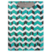 Chevron Tiger Black en Blauwgroen afdrukken Klembord (Voorkant)