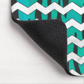 Chevron Tiger Black en Blauwgroen afdrukken Muismat (Hoek)