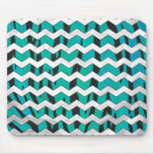 Chevron Tiger Black en Blauwgroen afdrukken Muismat (Voorkant)
