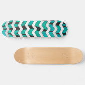Chevron Tiger Black en Blauwgroen afdrukken Persoonlijk Skateboard (Horizontaal)