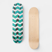 Chevron Tiger Black en Blauwgroen afdrukken Persoonlijk Skateboard (Voorkant)