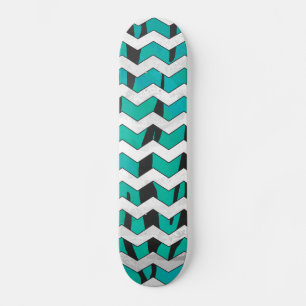 Chevron Tiger Black en Blauwgroen afdrukken Persoonlijk Skateboard