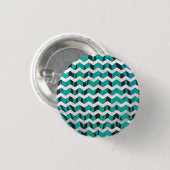 Chevron Tiger Black en Blauwgroen afdrukken Ronde Button 3,2 Cm (Voorkant /achterkant)