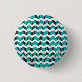 Chevron Tiger Black en Blauwgroen afdrukken Ronde Button 3,2 Cm (Voorkant)
