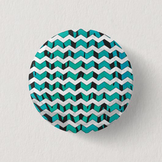 Chevron Tiger Black en Blauwgroen afdrukken Ronde Button 3,2 Cm (Voorkant)